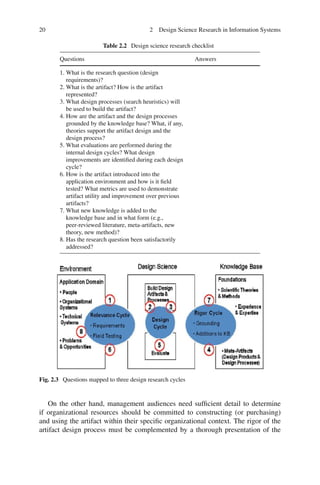 Design Research In Information Systems Theory And Practice Hevner | PDF