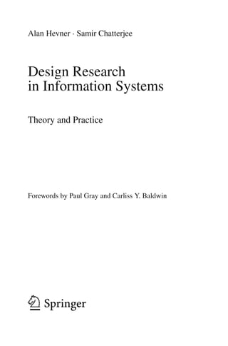 Design Research In Information Systems Theory And Practice Hevner | PDF
