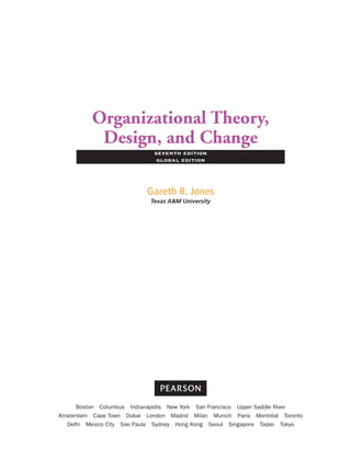 Organizational Theory Design And Change Seventh Edition Jones | PDF