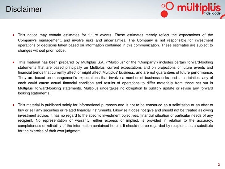 Disclaimer en inglés Disclaimer en inglés