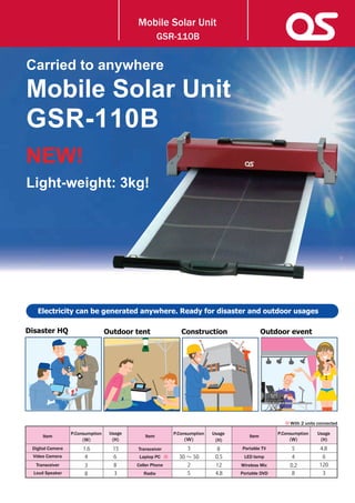 Os Mobile Solar Unit Gsr 110