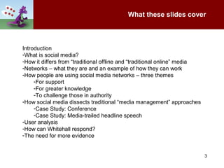 Impact of social media on Whitehall - from 2011