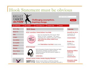 Hook Statement must be obvious
 