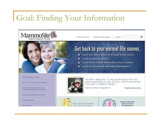 Goal: Finding Your Information
 