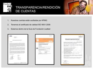 PROYECTO FORMACIÓN DUALCursos de formación “a la carta” desarrollados de forma conjunta por la empresa y Fundación ExitSe llevan a cabo en la propia empresa y contando con los trabajadores como formadores para la parte técnica, Fundación Exit se encarga de la selección de jóvenes, la coordinación con las entidades derivadores y el seguimiento desde el punto de vista pedagógico y social del curso.La empresa consigue trabajadores jóvenes formados “a la carta”, según la cultura de la compañía. También ofrecer un voluntariado a sus trabajadores en la propia empresa y haciendo lo mejor que saben hacer: su especialidad. Los clientes y proveedores ven en directo su acción de RSCLos jóvenes participan en un curso de formación totalmente conectado con las necesidades del mercado, con unas instalaciones y formadores excepcionales y con una motivación clara: los mejores serán contratados por la empresa.