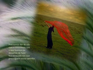 Precisamos dar de nós                            com a consciência que                               o que fazemos ou                            deixamos de fazer                                      fica enraizado nos que prosseguem nosso caminho.