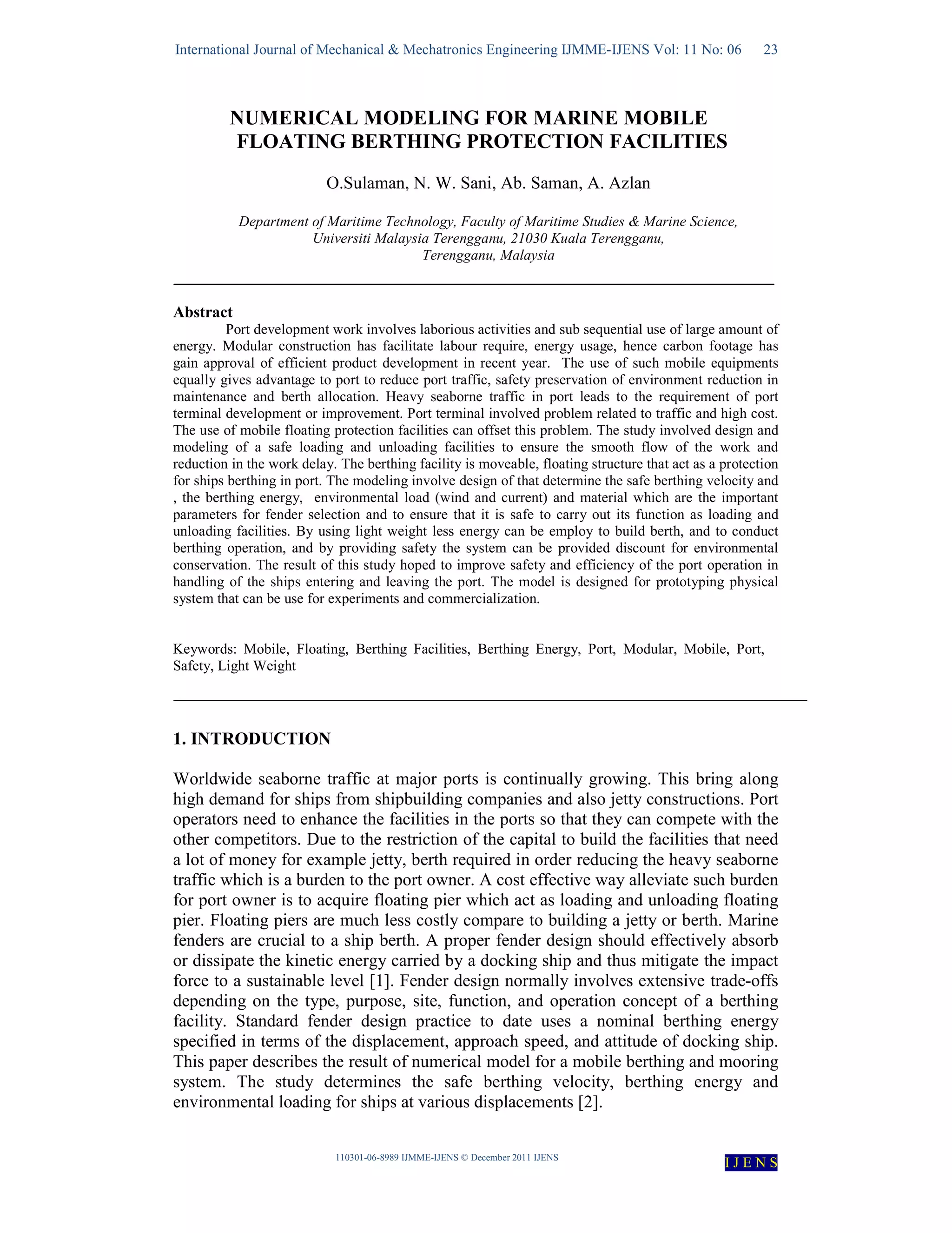 NUMERICAL MODELING FOR MARINE MOBILE | PDF