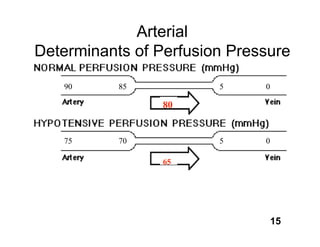 Arterial
Determinants of Perfusion Pressure

   90      85           5     0

                 80


   75      70           5     0

                 65




                                  15
 