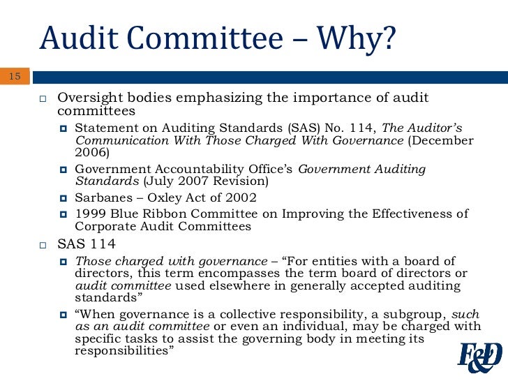The Increasing Role of Board Governance and Audit Committees