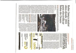 DE -  REFER lança maior obra deste 2011 para electrificar linha do Douro - Miguel Guedes de Sousa