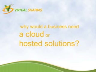 why would a business need a cloud orhosted solutions? 