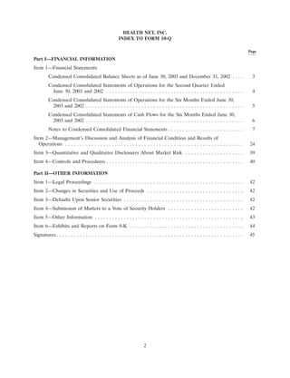 helath net 03_10q
