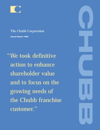 chubb annual Report 1996