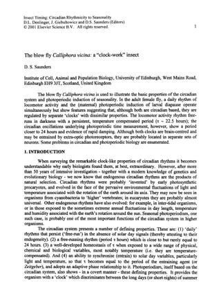 Insect Timing Circadian Rhythmicity To Seasonality 1st Edition Dl ...