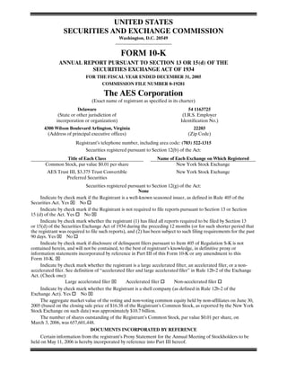 AES 2005 Form10K
