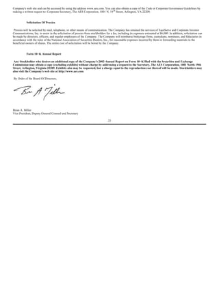 AES 2004 Proxy statement