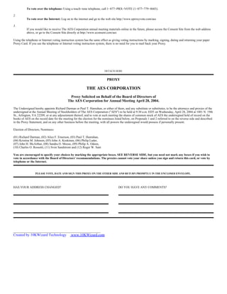 AES 2004 Proxy statement