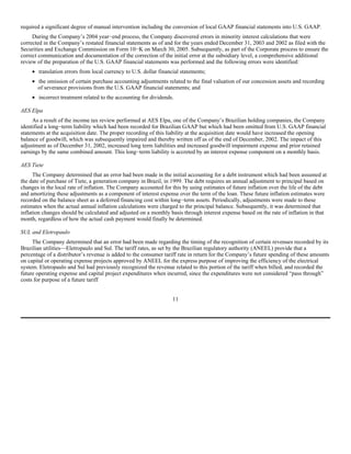AES 3Q 2005 Form10QA