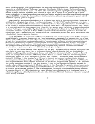 AES 3Q 2005 Form10QA