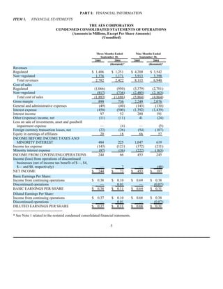 AES 3Q 2005 Form10QA