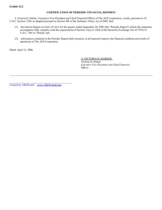 AES 3Q 2005 Form10QA