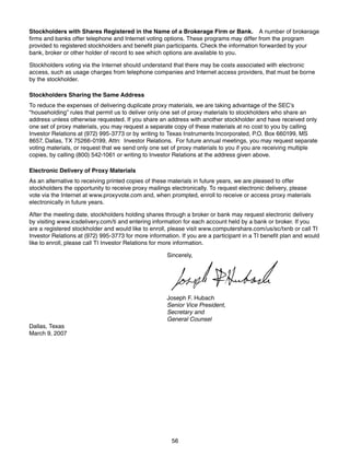 texas instruments 2007 Proxy Statement