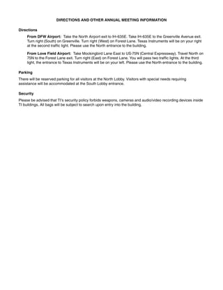 texas instruments 2007 Proxy Statement