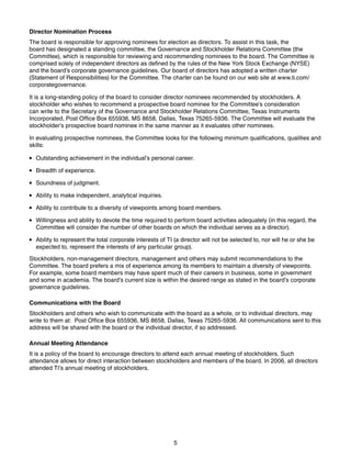 texas instruments 2007 Proxy Statement