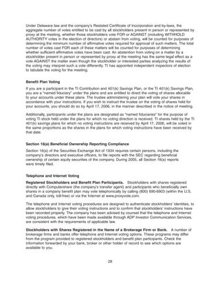 texas instruments 2006Proxy Statement