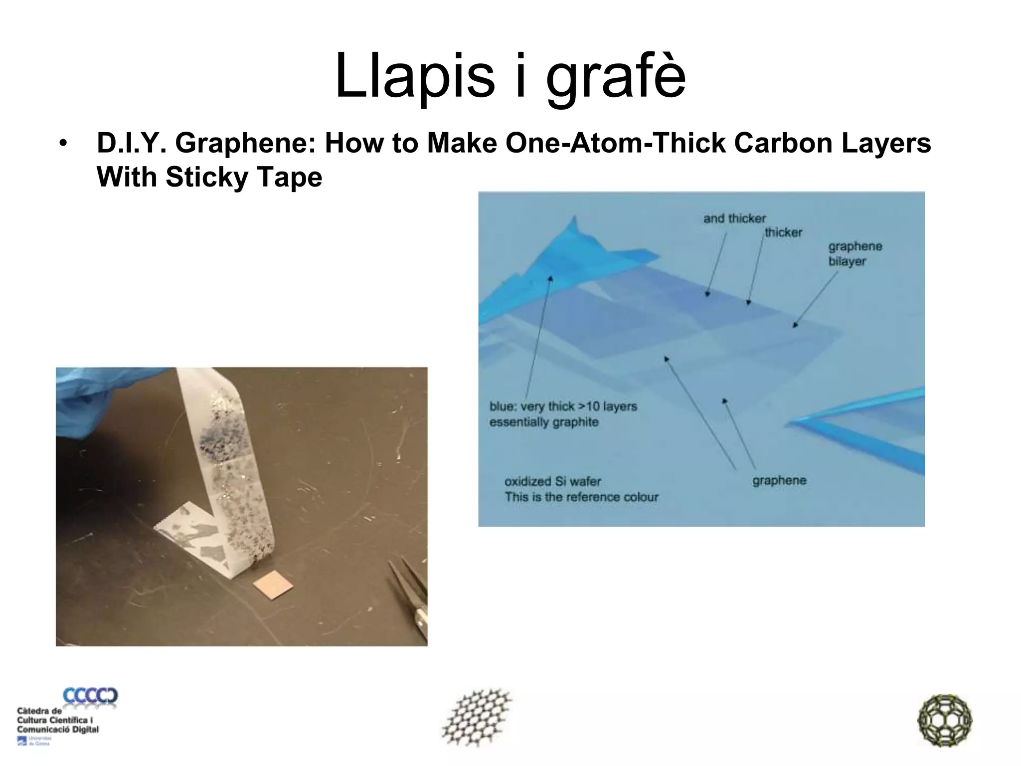Llapis i grafèD.I.Y. Graphene: How to Make One-Atom-Thick Carbon Layers With Sticky Tape