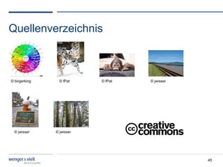 Quellenverzeichnis



© birgerking     © fPat    © fPat   © jwisser




  © jwisser    © jwisser




                                                45
 