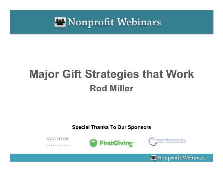 Major Gift Strategies That Work