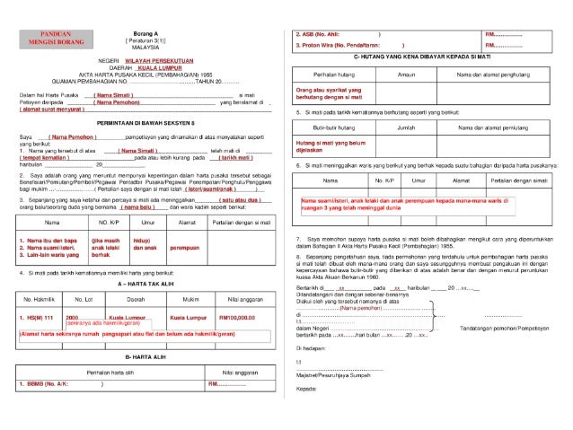 Contoh Surat Kuasa Malaysia Untuk Mewakili Si Mati
