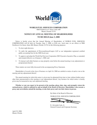 World Fuel 2008_Proxy_Final