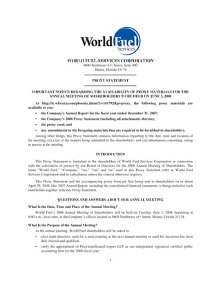 World Fuel 2008_Proxy_Final