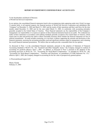 WorldFuel2002 Transition Annual Report