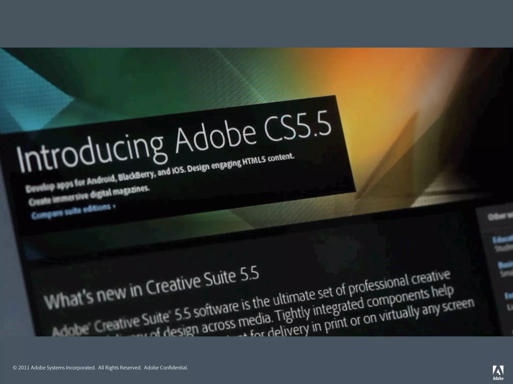 Back to the Basics, and Beyond - Adobe's Take