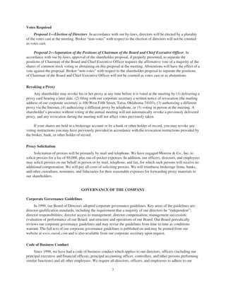 oneok 2007 Proxy Statement