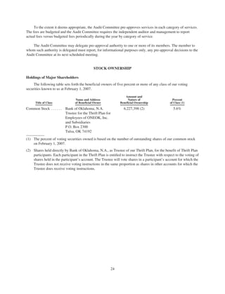 oneok 2007 Proxy Statement