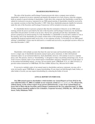 oneok 2007 Proxy Statement