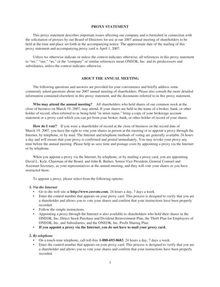 oneok 2007 Proxy Statement