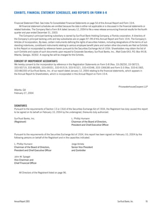 sun trust banks 2003 10-K