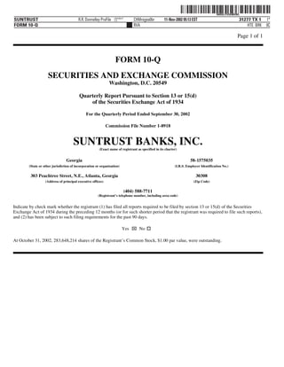 sun trust banks 	3Q 2002 10-Q