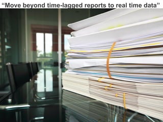 “Move beyond time-lagged reports to real time data”




                                     Google Confidential and Proprietary
 