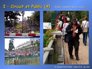 I – Circuit et Public (4)  …Public nombreux et varié… Dr Isabelle POUYANNE - SAMU 64 B - Mai 2011 