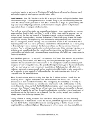 marriott international 2008 Q4 Earnings Call Transcript with Q&A