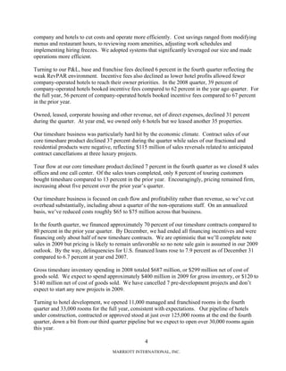 marriott international 2008 Q4 Earnings Call Transcript with Q&A