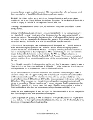 marriott international 2008 Q4 Earnings Call Transcript with Q&A