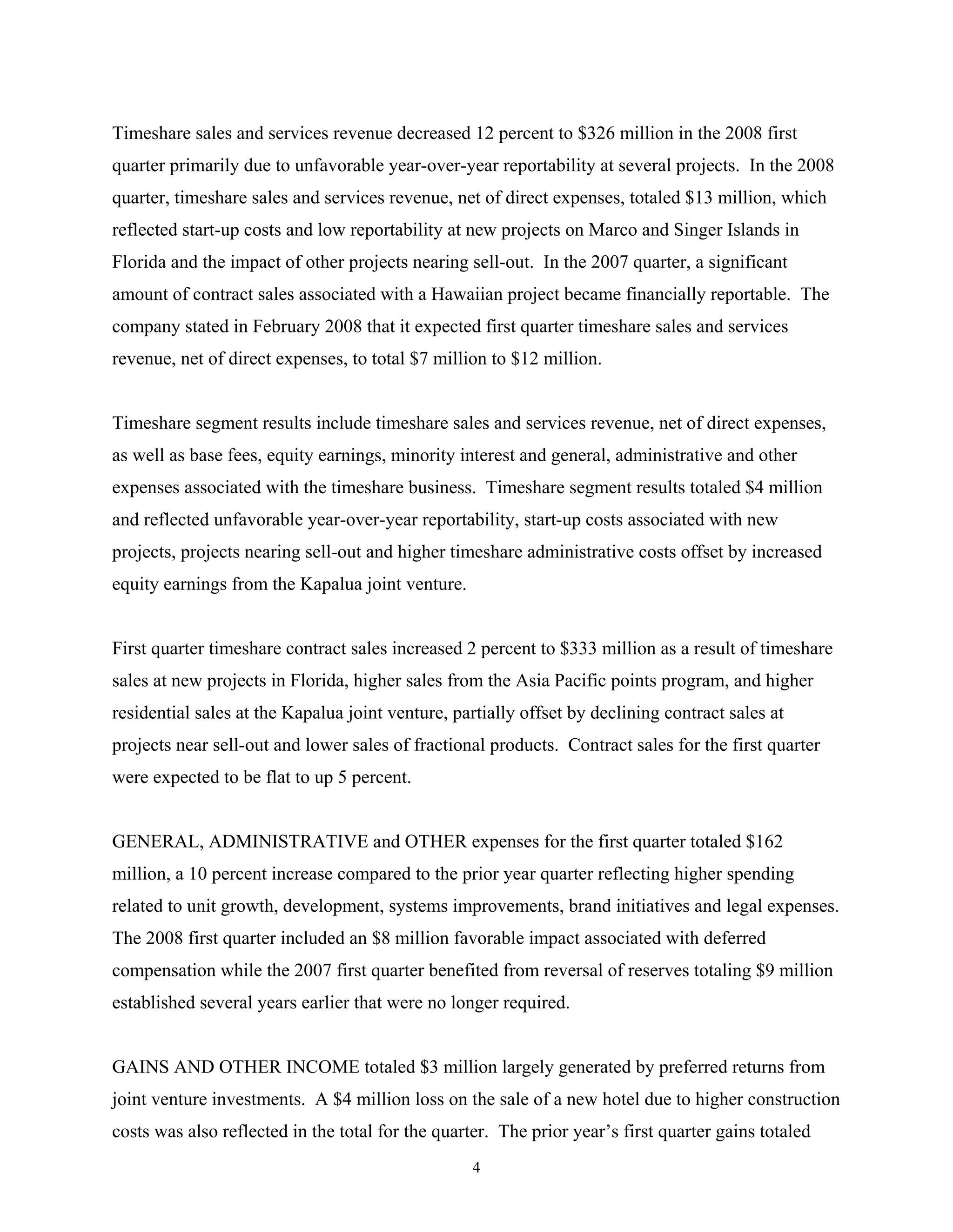 marriott international Press Release and Financial Tables