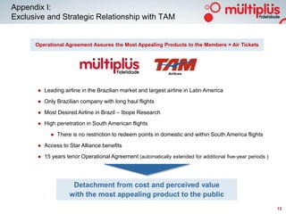 Appendix I:
Exclusive and Strategic Relationship with TAM


      Operational Agreement Assures the Most Appealing Product...